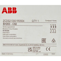 Автоматический выключатель ABB SH203 3P C50 А 6 кА