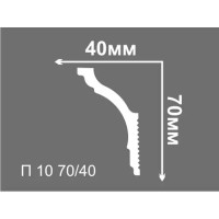 Плинтус потолочный полистирол для натяжного потолка под светодиодную ленту Де-Багет П 10 70/40 белый 40x70x2000 мм