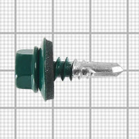 Саморезы кровельные оцинкованные 5.5x19 мм цвет зеленый 1 кг