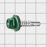 Саморезы кровельные оцинкованные 5.5x25 мм цвет зеленый 1 кг