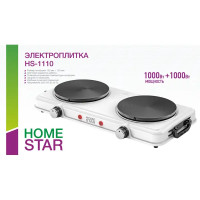 Электрическая варочная панель HomeStar HS-1110 44.9 см 2 конфорки цвет белый