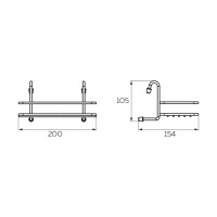 Полка малая короткая Lemax 10.5x15.4x20 см цвет черный
