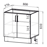 Шкаф напольный Парма 80x86x56 см ЛДСП цвет серо-коричневый