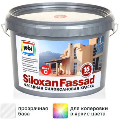 Краска фасадная Jobi Siloxanfassad матовая прозрачная база С 2.5 л