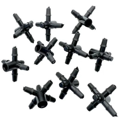 Разветвитель крестовой на 4 выхода для микротрубки Boutte 3-4 мм 10 шт