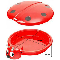 Песочница- бассейн Божья коровка 92.1х80 см пластик красный