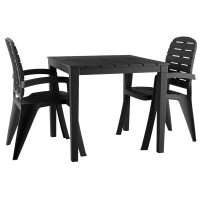 Стол садовый квадратный Элластик-пласт Прованс 80x80x71.5 см полипропилен антрацит