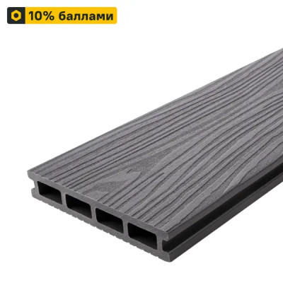 Террасная доска ДПК T-Decks цвет Серый 150x25x3000 мм двусторонняя вельвет/структура древесины 0.45 м²
