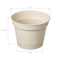 Горшок цветочный Idi Land Mint ø150 h11.3 см v1.2 л пластик светло-бежевый
