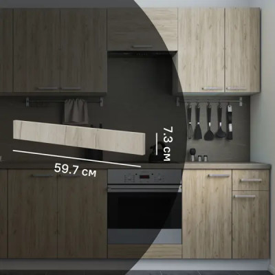 Декоративный фасад для кухонного шкафа под духовку Дейма темная 59.7x7.3 см ЛДСП цвет коричневый