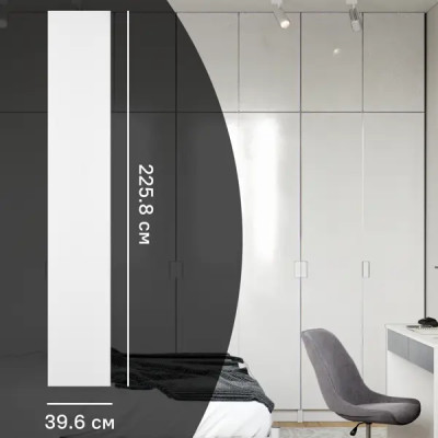 Дверь для шкафа Лион 39.6x225.8x1.6 см ЛДСП цвет белый лак