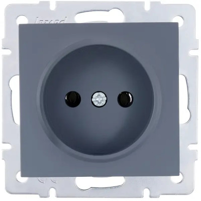 Розетка встраиваемая Lezard Vesna 742-3488-121B без заземления цвет графит