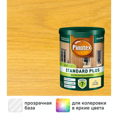 Антисептик Pinotex Standard Plus полуматовый прозрачный 0.9 л