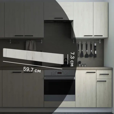 Декоративный фасад для кухонного шкафа под духовку Дейма светлая 59.7x7.3 см ЛДСП цвет светло-бежевый