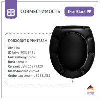 Сиденье для унитаза Berges Wasserhaus Esse Black PP цвет черный
