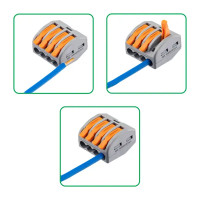 Клеммы соединительные монтажные с рычажком Duwi СМК 222-414 4-проводные 4мм² серые 5шт 26678 9
