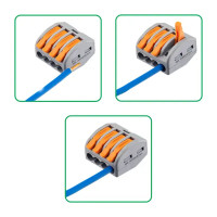Клеммы соединительные монтажные с рычажком Duwi СМК 222-414 4-проводные 4мм² серые 50шт 26679 6
