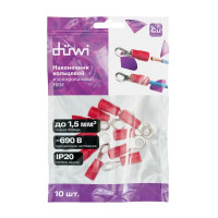 Наконечник кольцевой изолированный НКИ 1.5-4 мм цвет красный 10 шт.