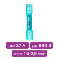 Гильза с термоусаживаемой манжетой Duwi ГСИ-T 1.5-2.5 мм² цвет синий 10 шт.