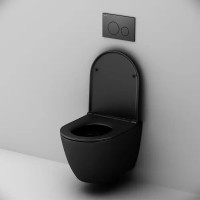Комплект инсталляция с унитазом AM.PM Struktura IS70138.9S1700MB, с клавишей, безободковый, с микролифтом, цвет черный