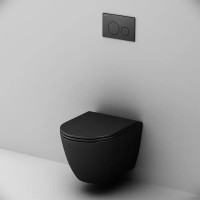 Комплект инсталляция с унитазом AM.PM Struktura IS70138.9S1700MB, с клавишей, безободковый, с микролифтом, цвет черный