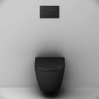 Комплект инсталляция с унитазом AM.PM Struktura IS70138.9S1700MB, с клавишей, безободковый, с микролифтом, цвет черный