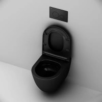 Комплект инсталляция с унитазом AM.PM Struktura IS70138.9S1700MB, с клавишей, безободковый, с микролифтом, цвет черный