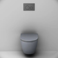 Комплект инсталляция с унитазом AM.PM Struktura Pulse Flash Clean с клавишей, безободковый, с микролифтом, цвет серый
