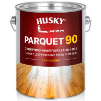 Лак паркетный Husky Parquet 90 глянцевый бесцветный 2.7 л