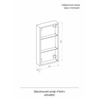 Шкаф зеркальный подвесной Flash с LED-подсветкой 40x80 см цвет белый
