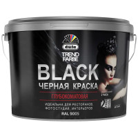 Краска для стен и потолков Dufa моющаяся матовая цвет черный 2.5 л