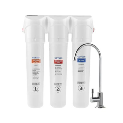 Фильтр под мойку Гейзер Смарт Макс Био для жесткой воды быстросъемный 3 ступени кран в комплекте