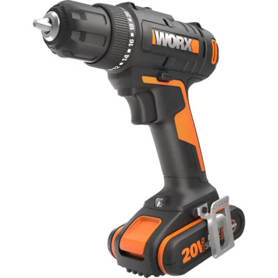 Дрель-шуруповерт аккумуляторная Worx WX100.3, 20 В Li-ion 2x2 Ач