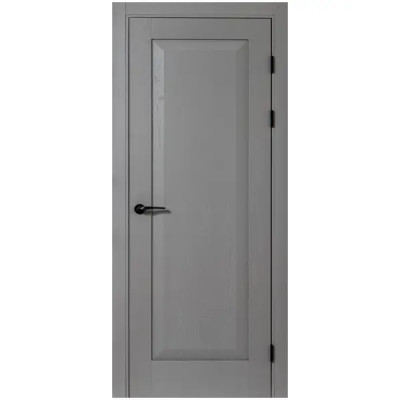 Дверь межкомнатная глухая с замком и петлями в комплекте Альпика 60x210 мм полипропилен цвет графит вуд
