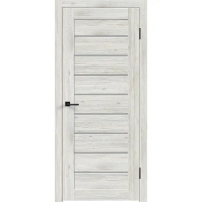 Дверь межкомнатная остекленная с замком и петлями в комплекте Тиволи 80x200 см ПВХ цвет рустик серый