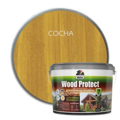 Пропитка для древесины Dufa Wood Protect полуматовая сосна 9 л