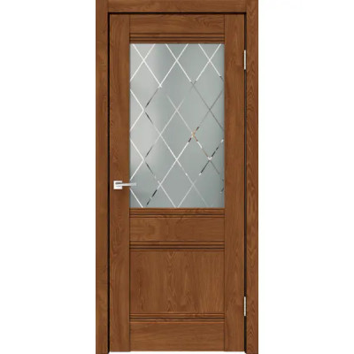 Дверь межкомнатная остекленная без замка и петель в комплекте Тоскана 90x200 см финиш-бумага цвет дуб тернер коричневый