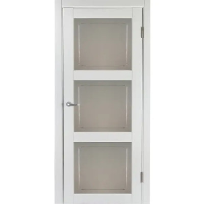 Дверь межкомнатная Адажио остекленная HardFlex ламинация цвет белый 60x200 см (с замком и петлями)