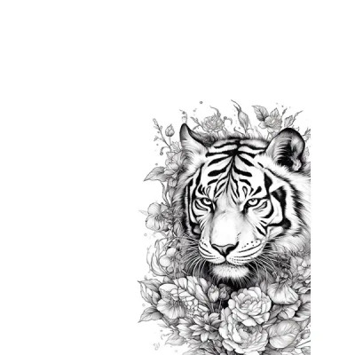 Постер Тигр в цветах 30x40 см