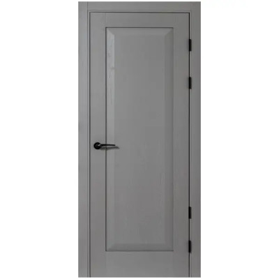 Дверь межкомнатная глухая с замком и петлями в комплекте Альпика 60x230 мм полипропилен цвет графит вуд