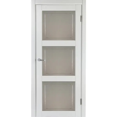 Дверь межкомнатная Адажио остекленная HardFlex ламинация цвет белый 90x200 см (с замком и петлями)