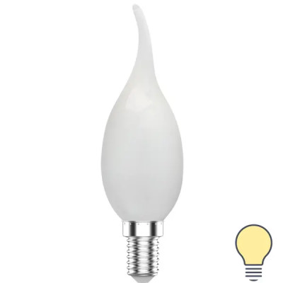 Лампа светодиодная Gauss E14 200-240 В 8.5 Вт свеча на ветру матовая 590 лм теплый белый свет
