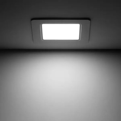 Светильник точечный светодиодный Gauss Downlight квадрат под отверстие 90 мм, 2 м², нейтральный белый свет, цвет белый