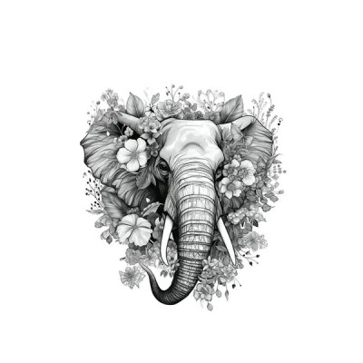 Постер Слон в цветах 30x40 см