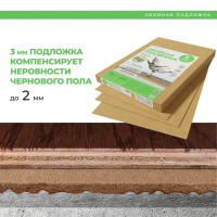 Подложка под напольное покрытие звукоизоляционная Хвойная 3 мм 7 м²