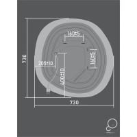 Зеркало для ванной Omega Glass Порто SD40 с подсветкой 73x73 см ассиметричное