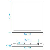 Светильник точечный светодиодный встраиваемый Apeyron 06-28 под отверстие 85 мм, 9.6 м², нейтральный белый свет, цвет белый