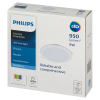 Светильник точечный светодиодный встраиваемый Philips LED9 под отверстие 125 мм 1 м² нейтральный белый свет, цвет белый