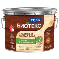 Антисептик защитно-декоративный лессирующий Bioteks 2-в-1 махагон 9 л