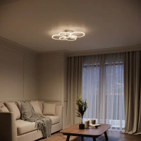 Люстра потолочная светодиодная Escada Orbita 10224/6LED 103W с пультом управления, 33 м², регулируемый белый свет, цвет белый